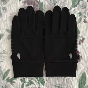 Black Gloves with Silver Logo